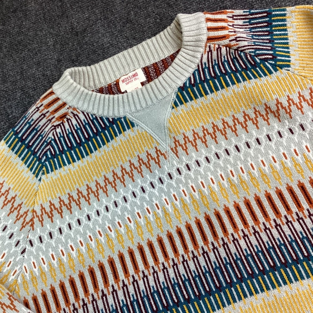 Mossimo Supply Co Mens XL Geometric Fair Isle Crewneck Sweater Multi knit 181